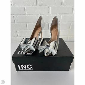 Sandals Heels Stiletto By Inc In Silver, Size: 5