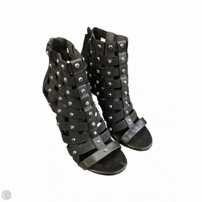 Sandals Heels Stiletto By Michael By Michael Kors In Black & Silver, Size: 5