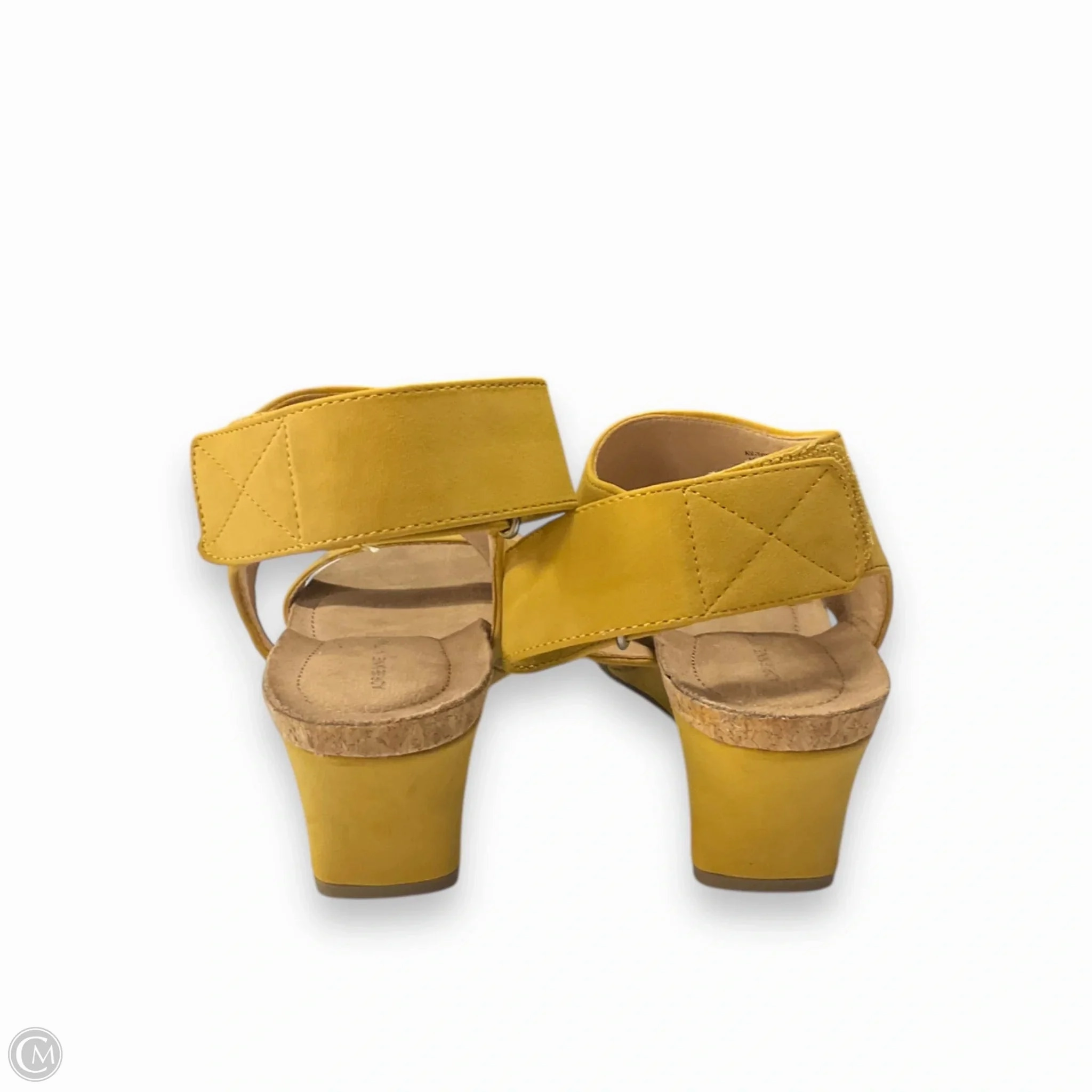 Sandals Heels Wedge By Adrienne Vittadini In Yellow, Size: 8
