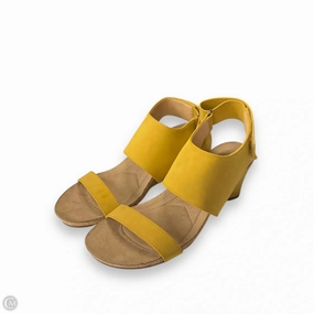 Sandals Heels Wedge By Adrienne Vittadini In Yellow, Size: 8