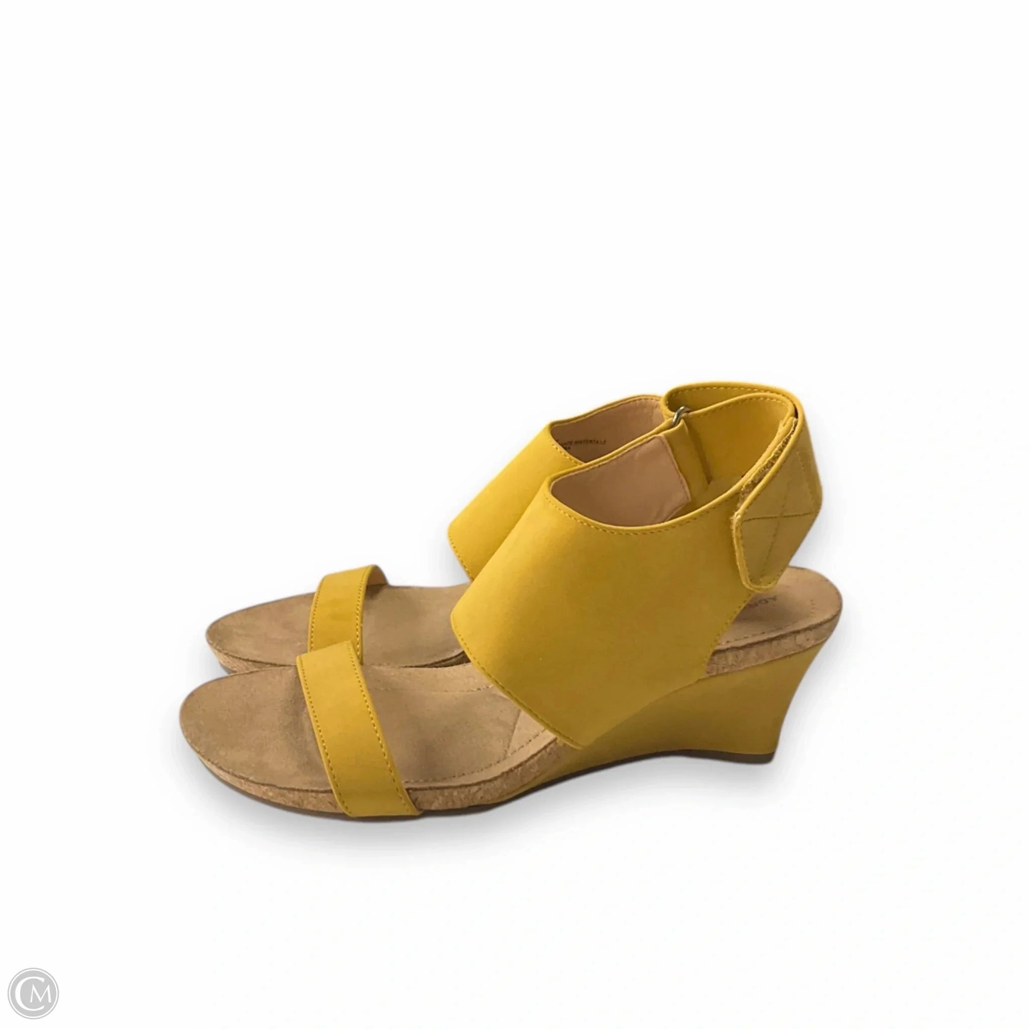 Sandals Heels Wedge By Adrienne Vittadini In Yellow, Size: 8
