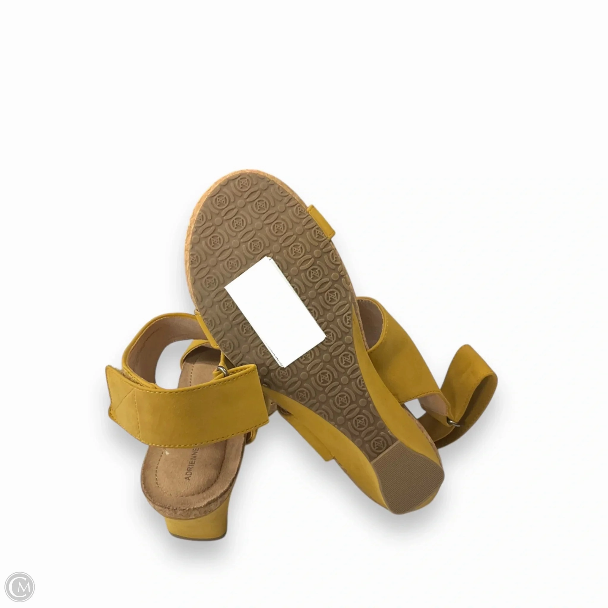 Sandals Heels Wedge By Adrienne Vittadini In Yellow, Size: 8