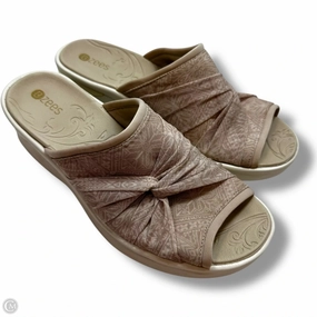Sandals Heels Wedge By Bzees In Beige, Size: 9