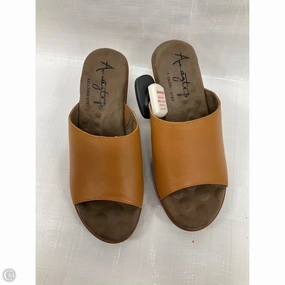 Sandals Heels Wedge By Clothes Mentor In Tan, Size: 6.5