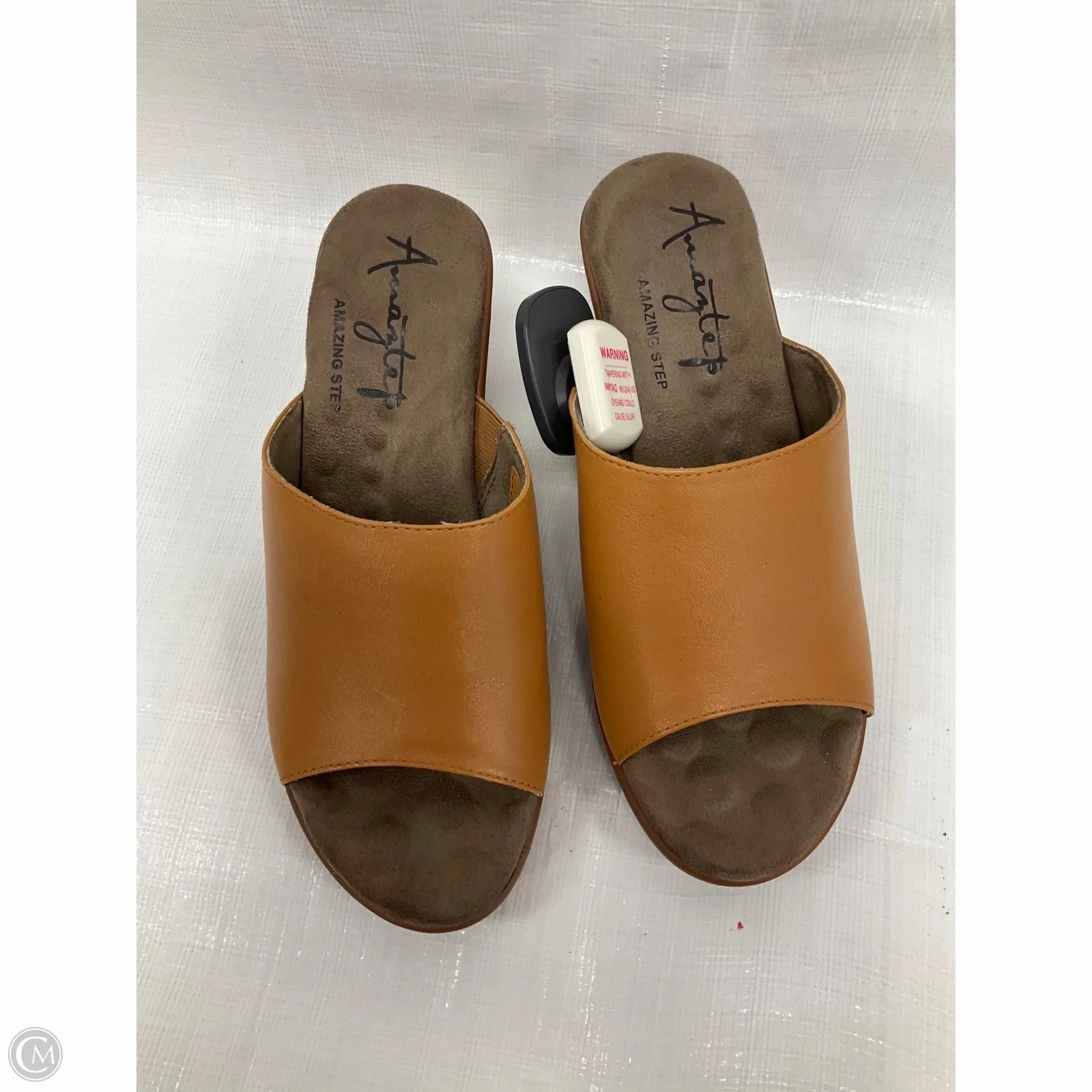 Sandals Heels Wedge By Clothes Mentor In Tan, Size: 6.5