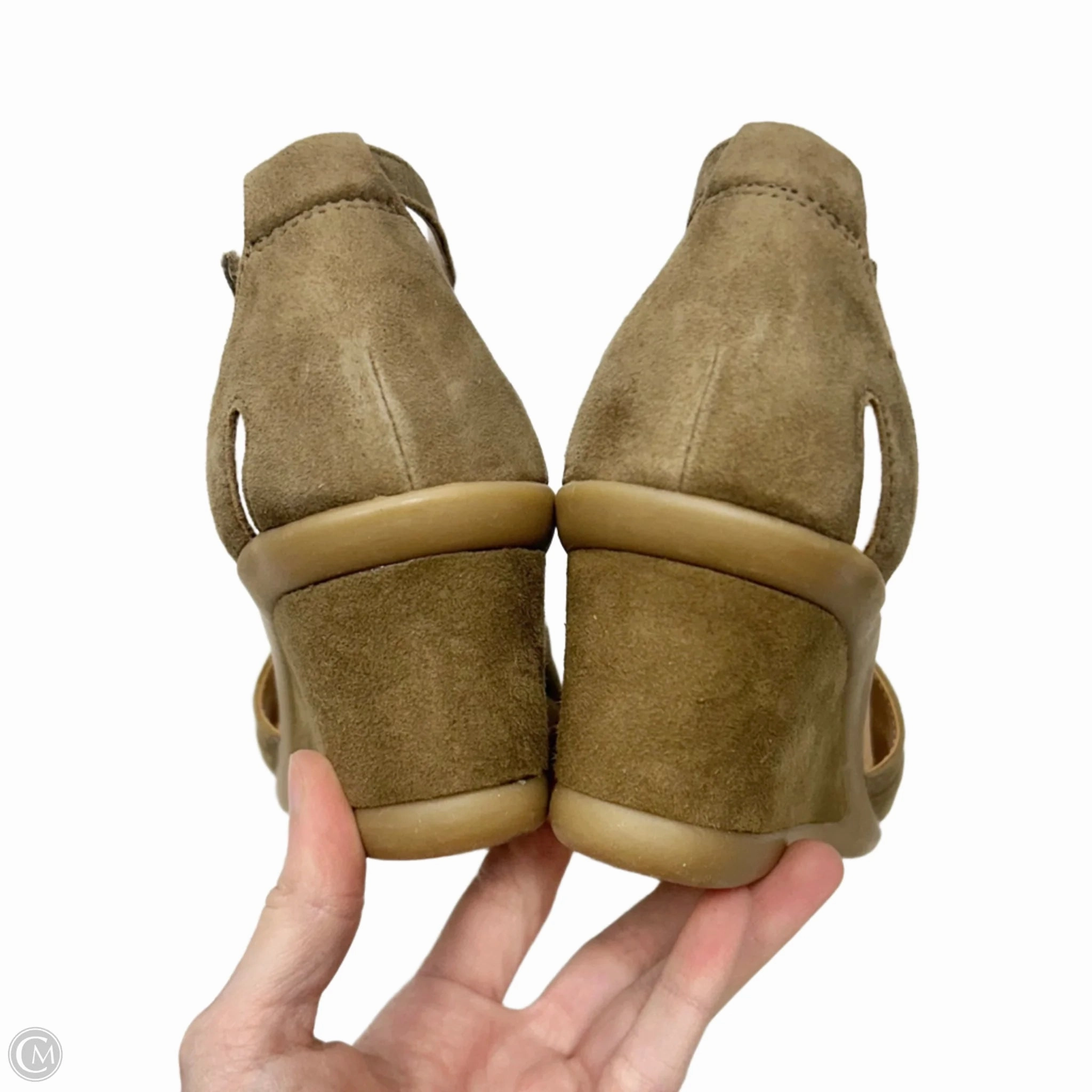 Sandals Heels Wedge By Earth In Taupe, Size: 7.5