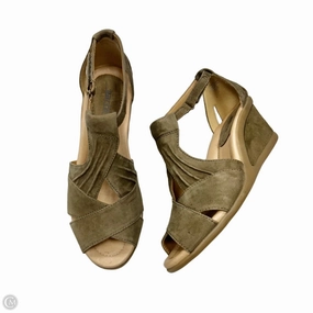 Sandals Heels Wedge By Earth In Taupe, Size: 7.5
