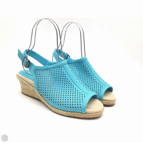 Sandals Heels Wedge By Easy Spirit In Blue, Size: 9