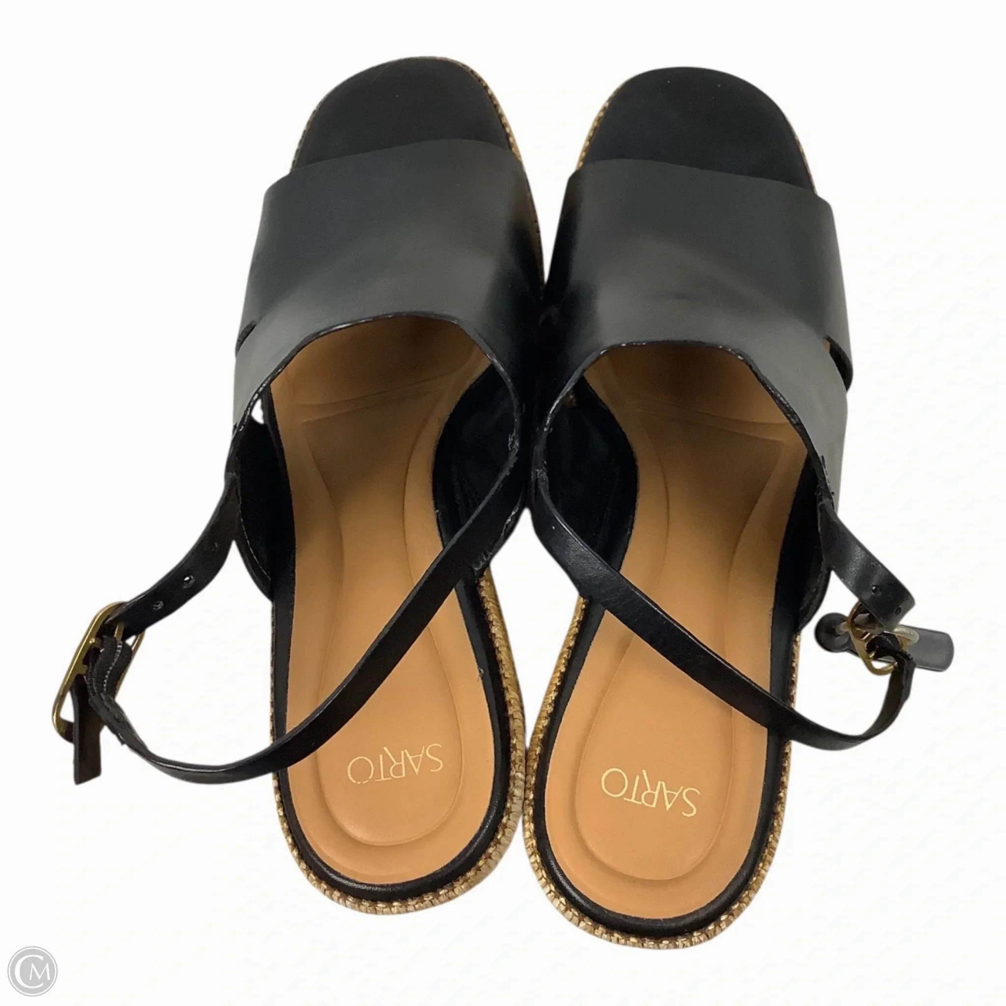 Sandals Heels Wedge By Franco Sarto In Black, Size: 11
