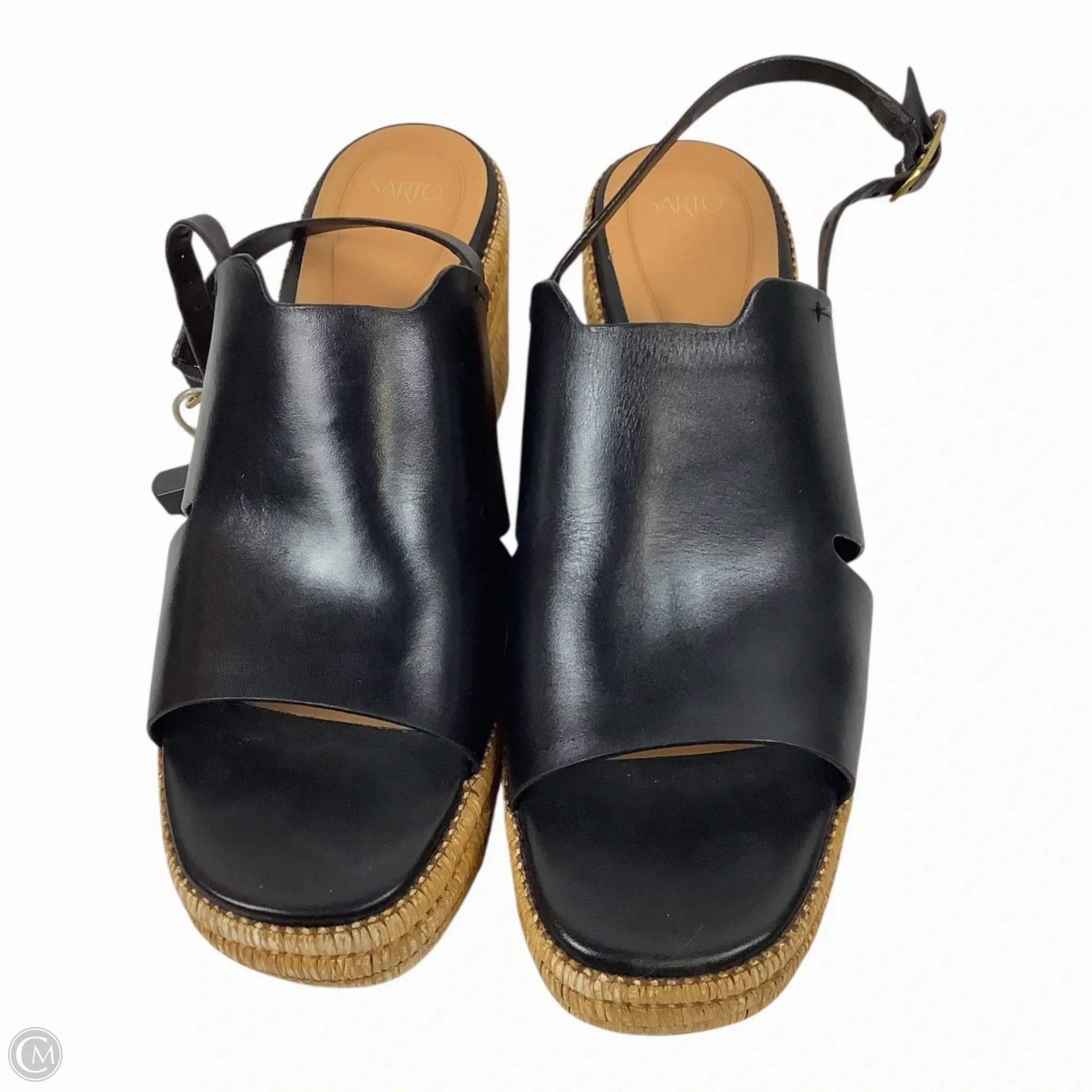 Sandals Heels Wedge By Franco Sarto In Black, Size: 11