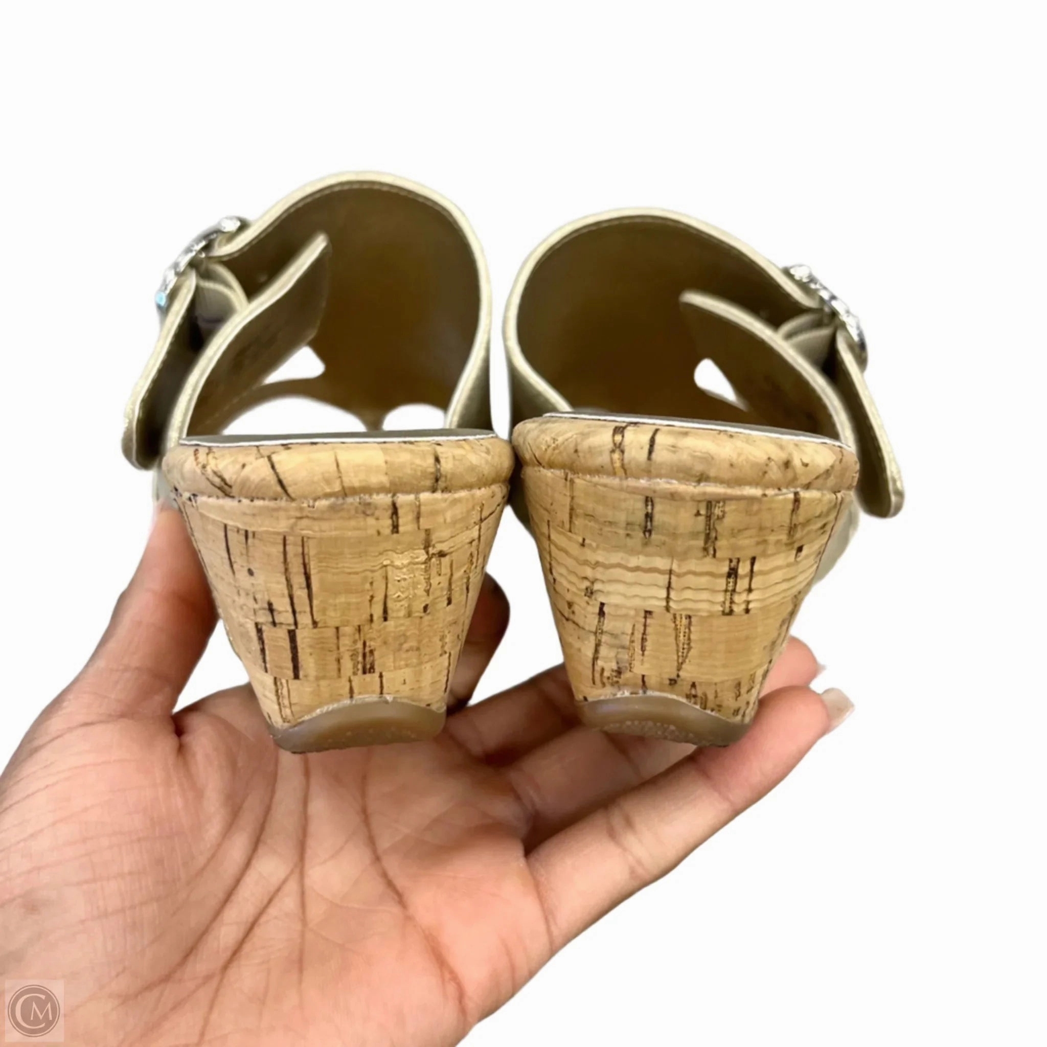 Sandals Heels Wedge By Impo In Gold, Size: 8