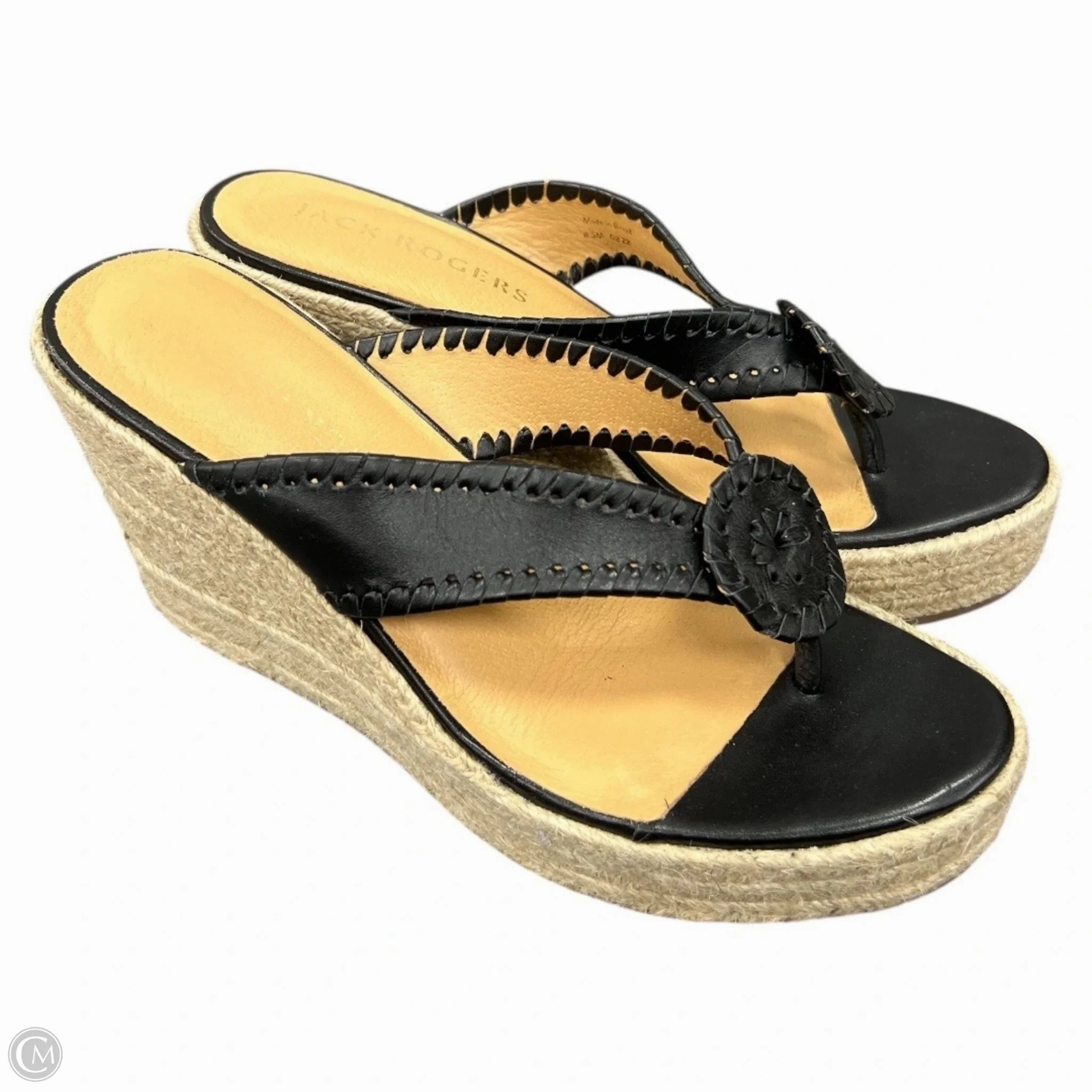 Sandals Heels Wedge By Jack Rogers In Black, Size: 8.5
