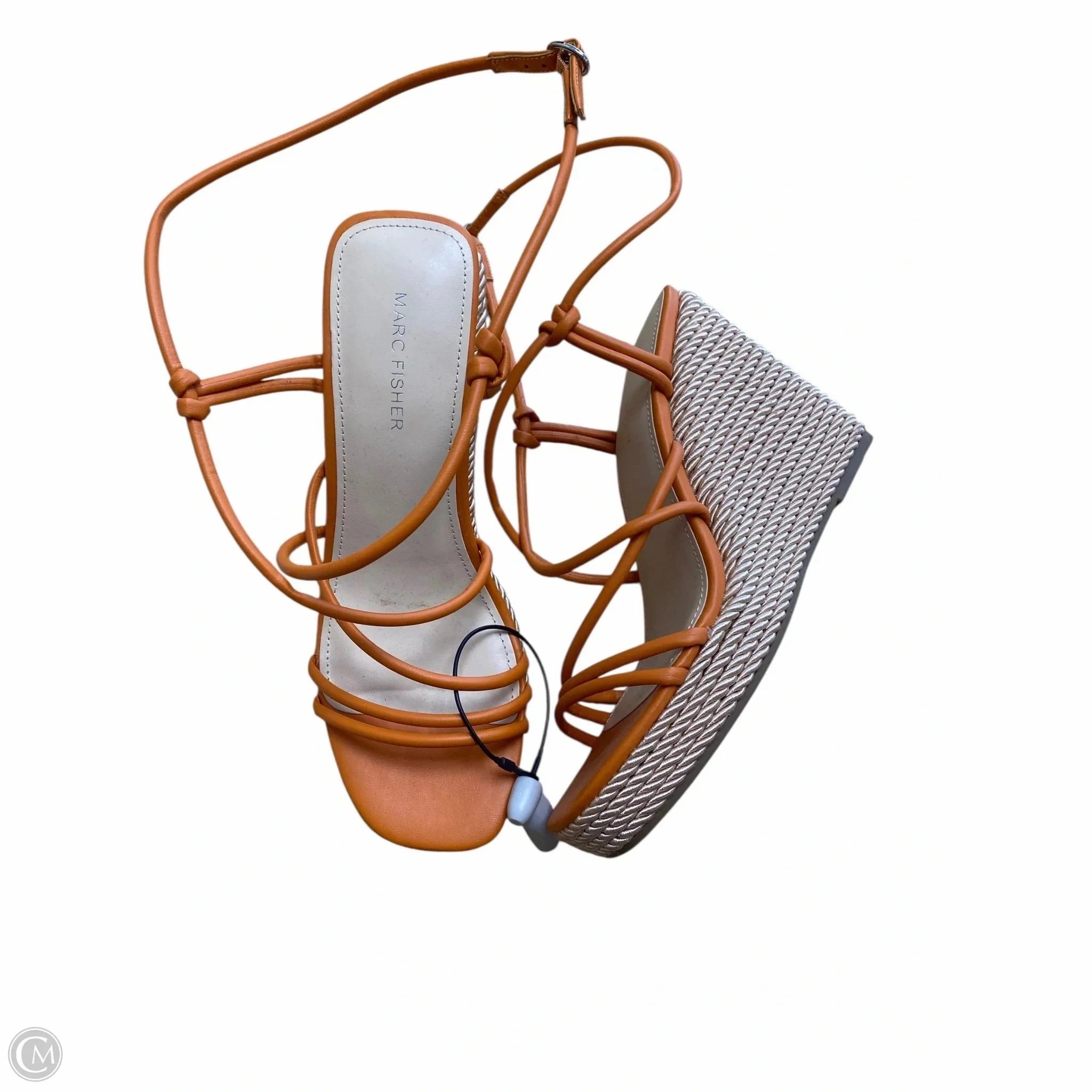 Sandals Heels Wedge By Marc Fisher In Orange, Size: 10