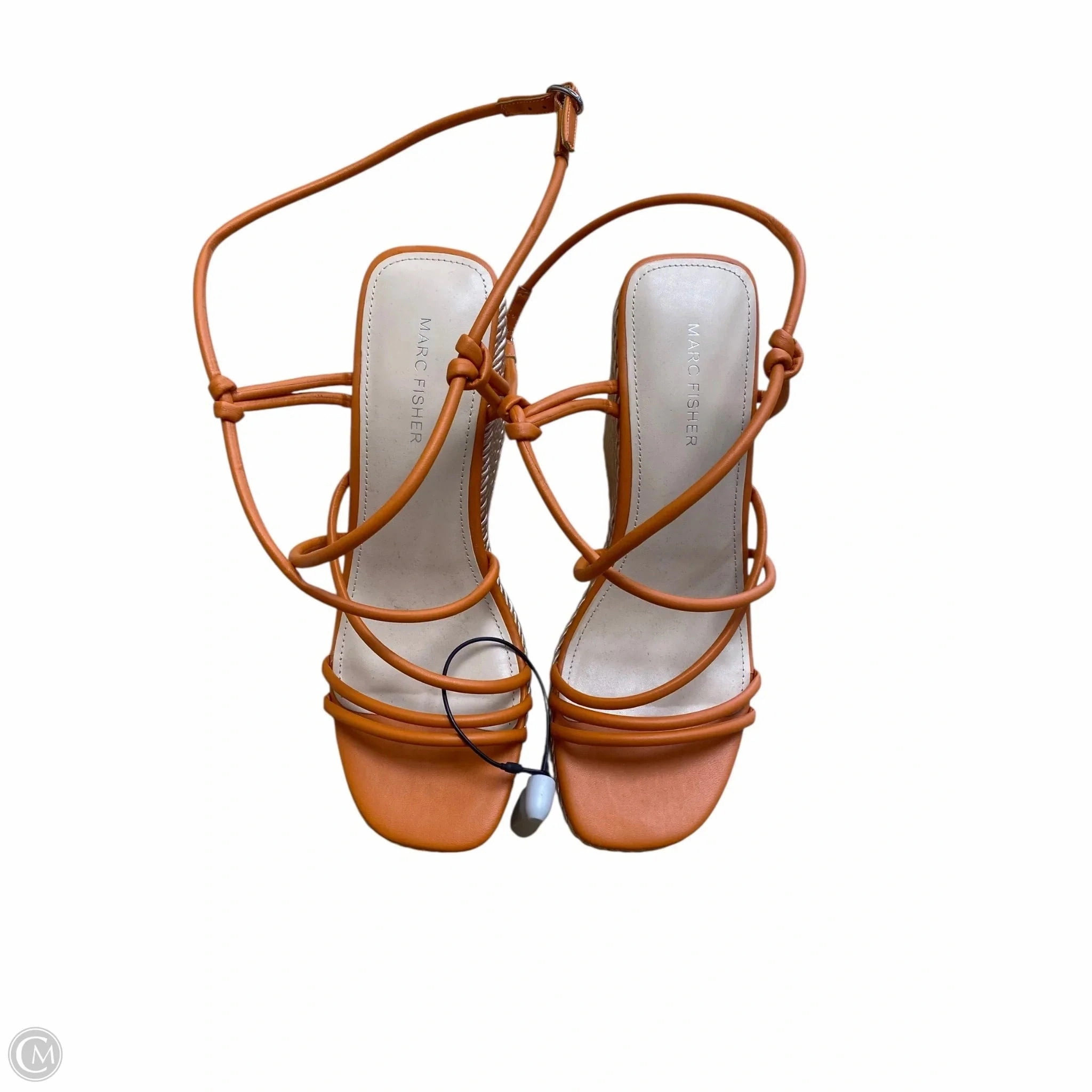 Sandals Heels Wedge By Marc Fisher In Orange, Size: 10