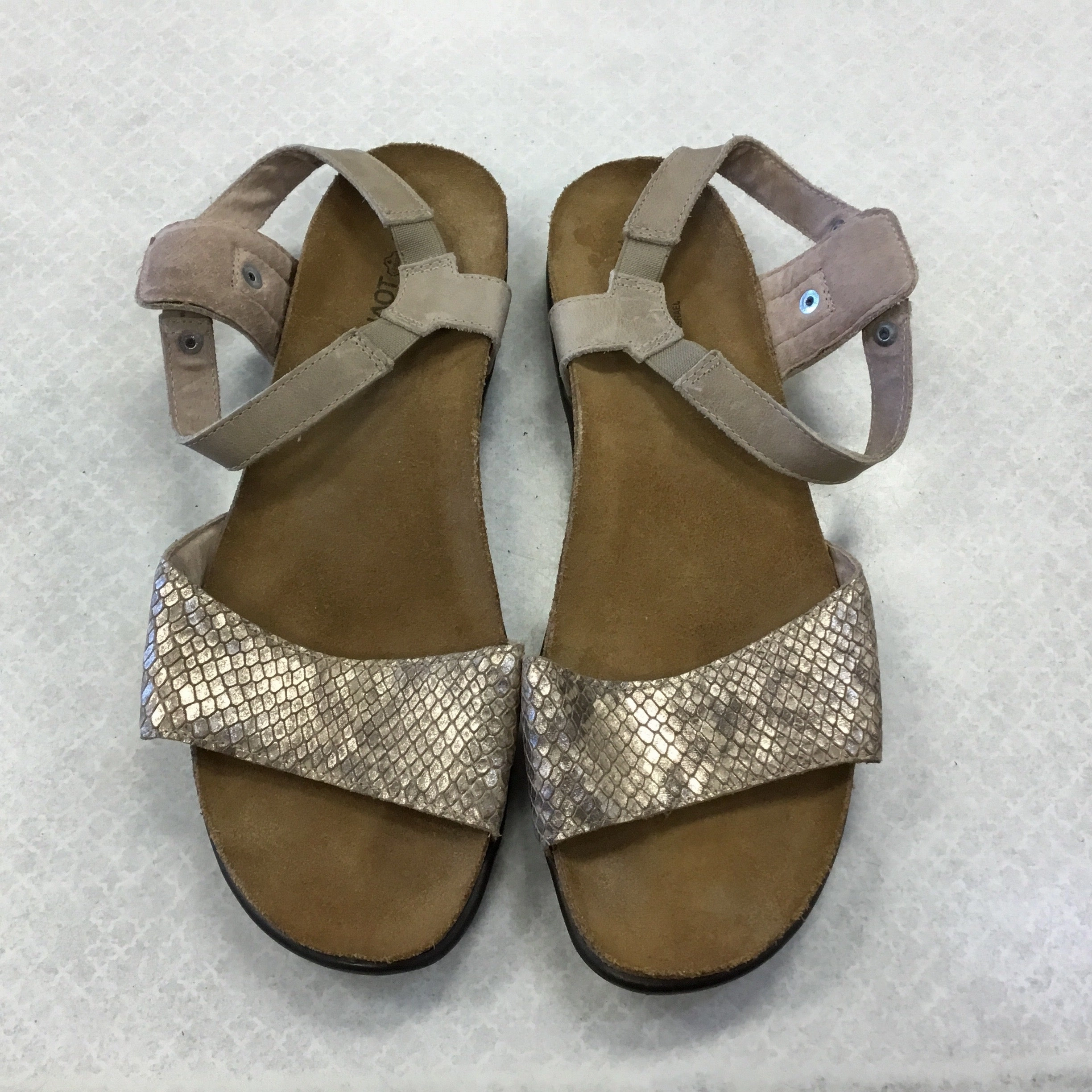 Sandals Heels Wedge By Naot In Bronze, Size: 10