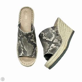Sandals Heels Wedge By Toms In Snakeskin Print, Size: 8