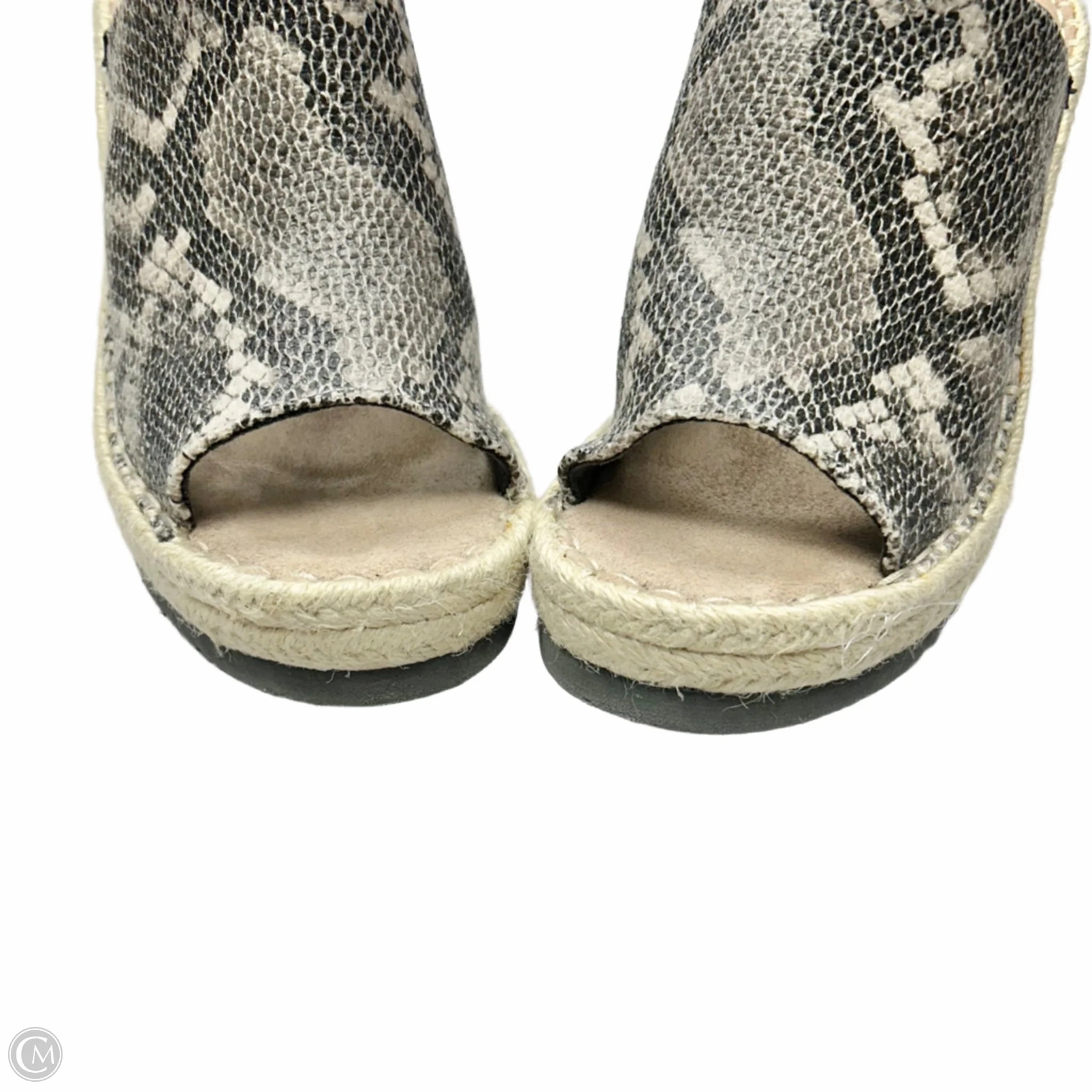 Sandals Heels Wedge By Toms In Snakeskin Print, Size: 8