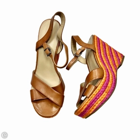 Sandals Heels Wedge By Via Spiga In Brown, Size: 10