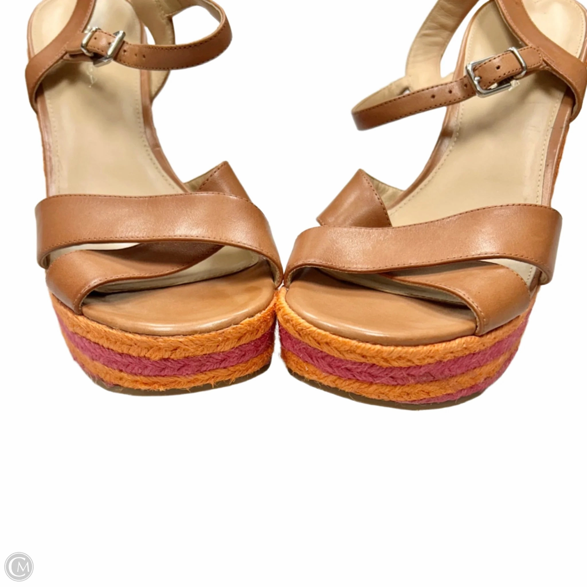 Sandals Heels Wedge By Via Spiga In Brown, Size: 10