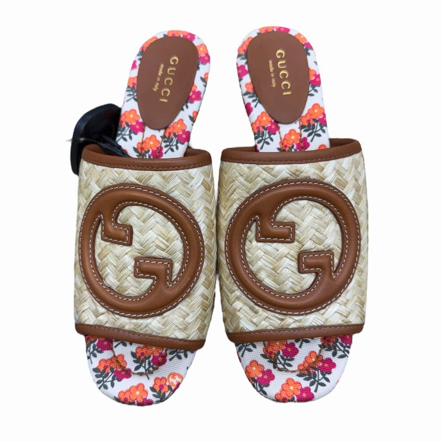 Sandals Luxury Designer By Gucci In Multi, Size:5.5