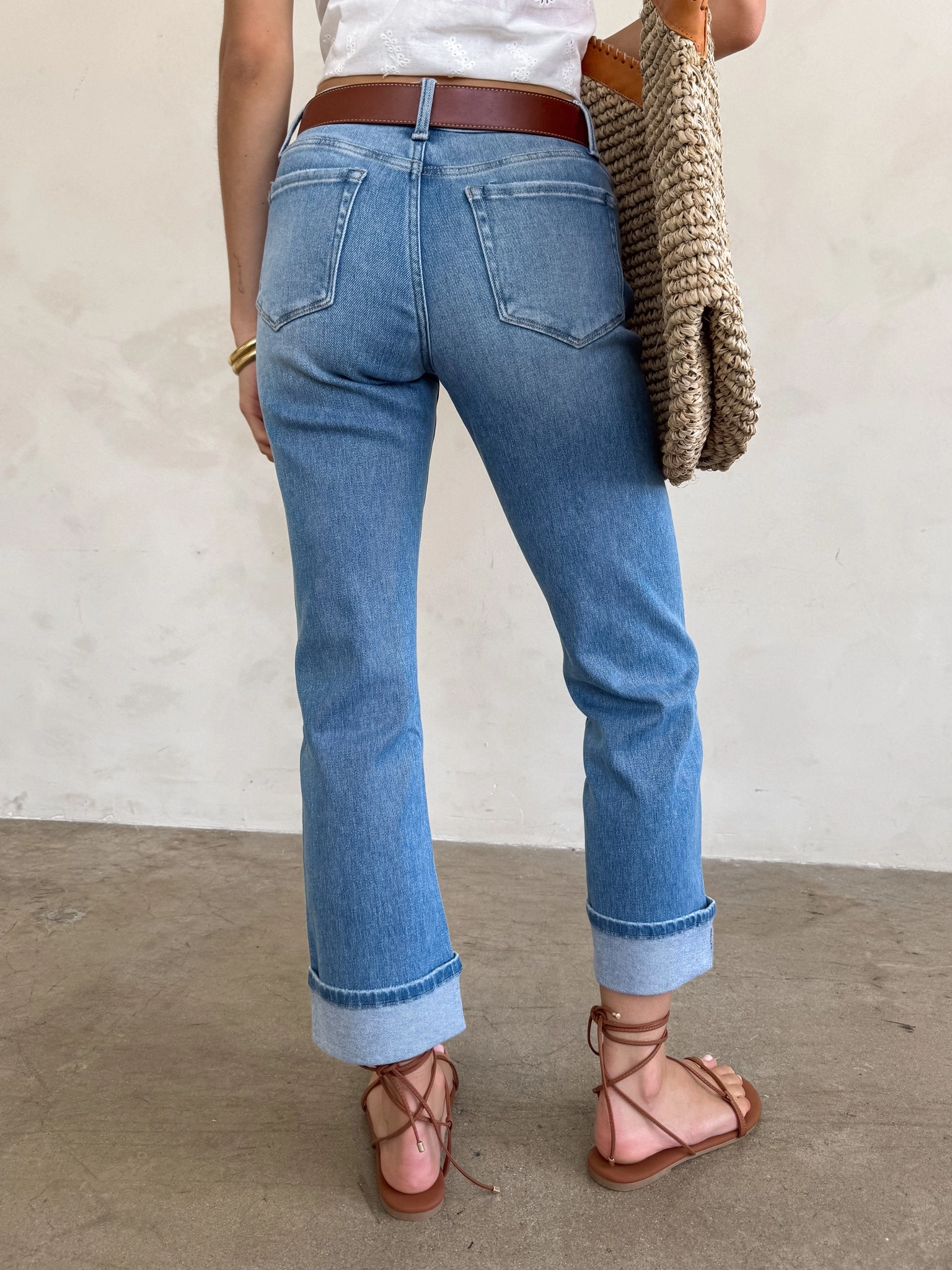 Sedona Cuffed Straight Leg Jeans