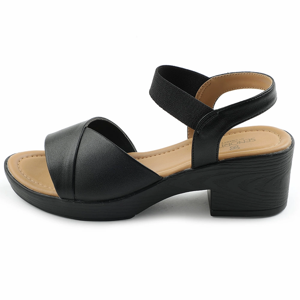 Senorita Black Casual Block Heel Sandal For Women D839-05 By Liberty