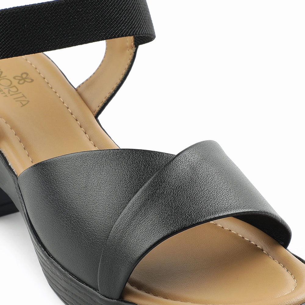 Senorita Black Casual Block Heel Sandal For Women D839-05 By Liberty