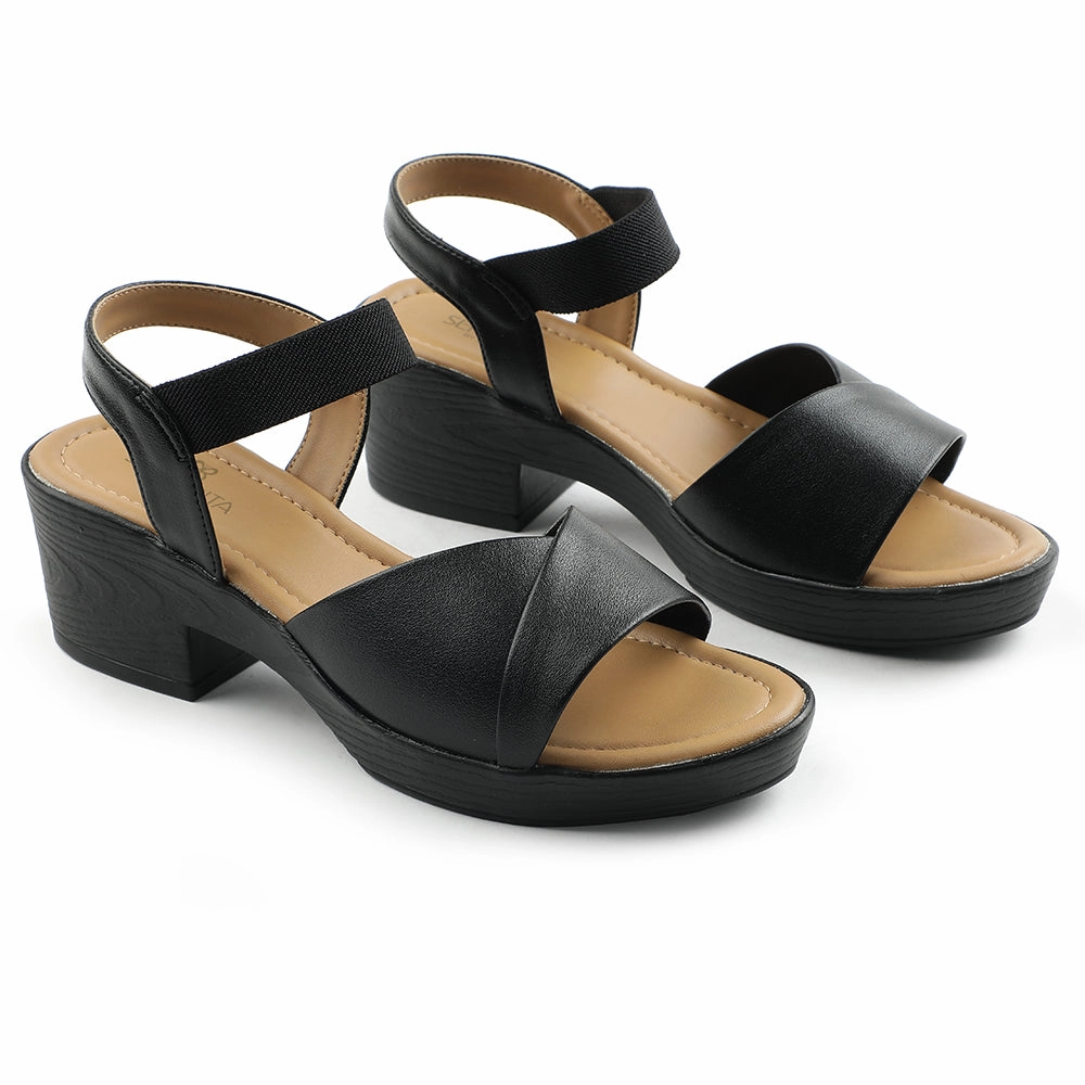 Senorita Black Casual Block Heel Sandal For Women D839-05 By Liberty