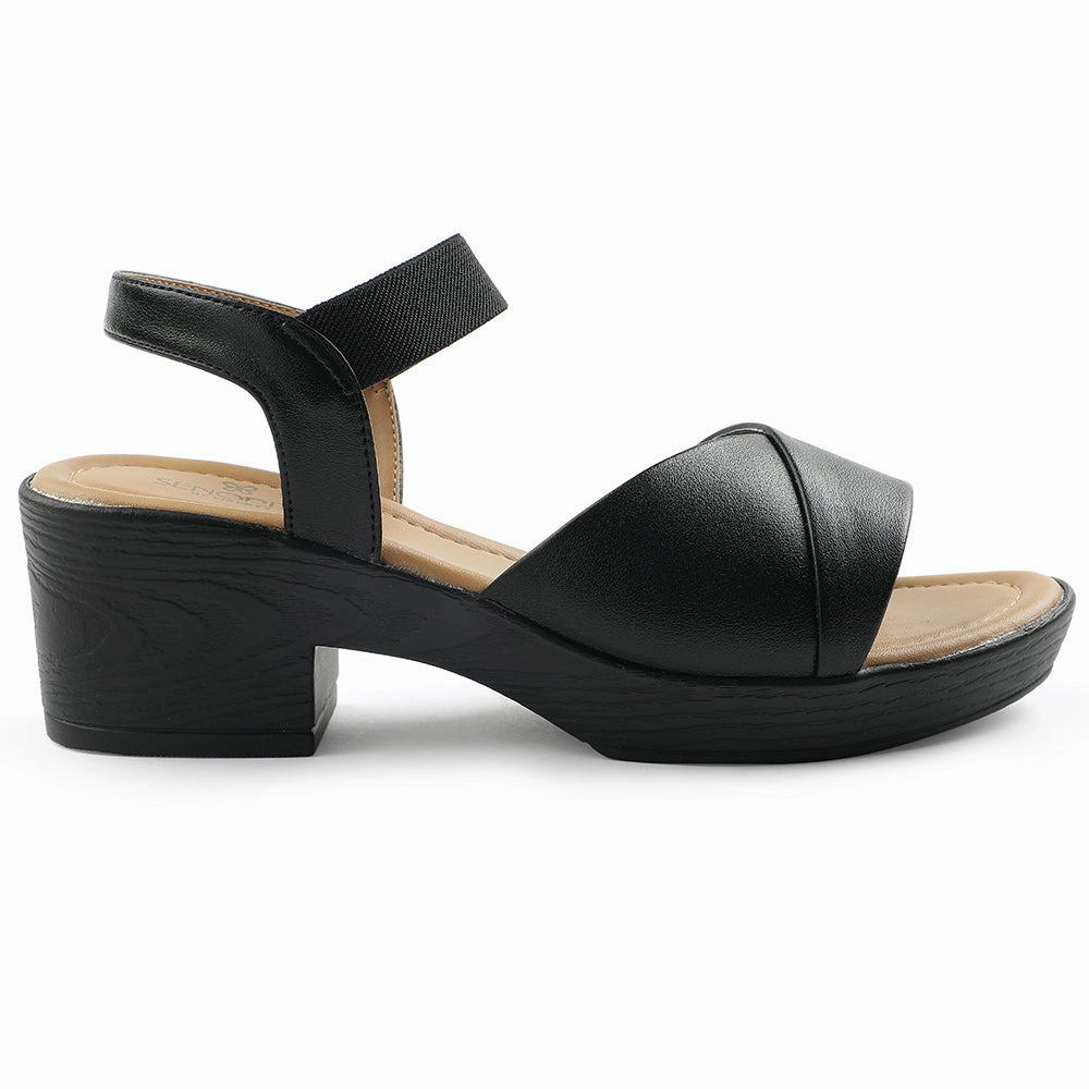 Senorita Black Casual Block Heel Sandal For Women D839-05 By Liberty