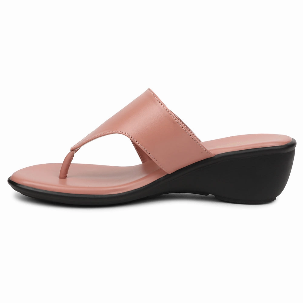 Senorita Peach Casual Wedge Heel Sandal For Women JFL-38 By Liberty