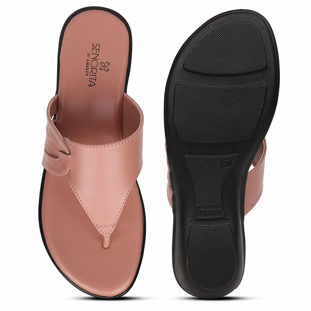 Senorita Peach Casual Wedge Heel Sandal For Women JFL-38 By Liberty