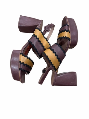 Shoes Heels Block By Bernardo In Brown & Orange, Size: 9.5