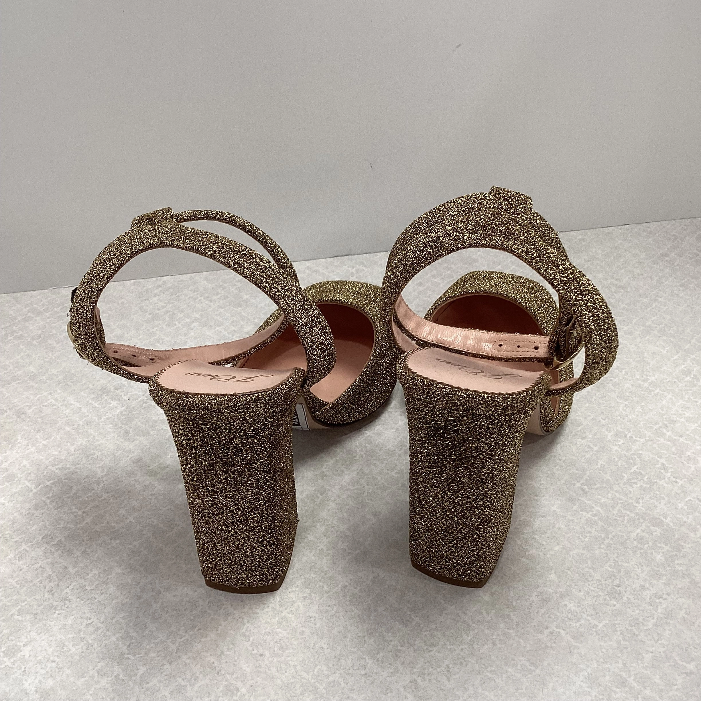 Shoes Heels Block By J. Crew In Gold, Size: 8.5