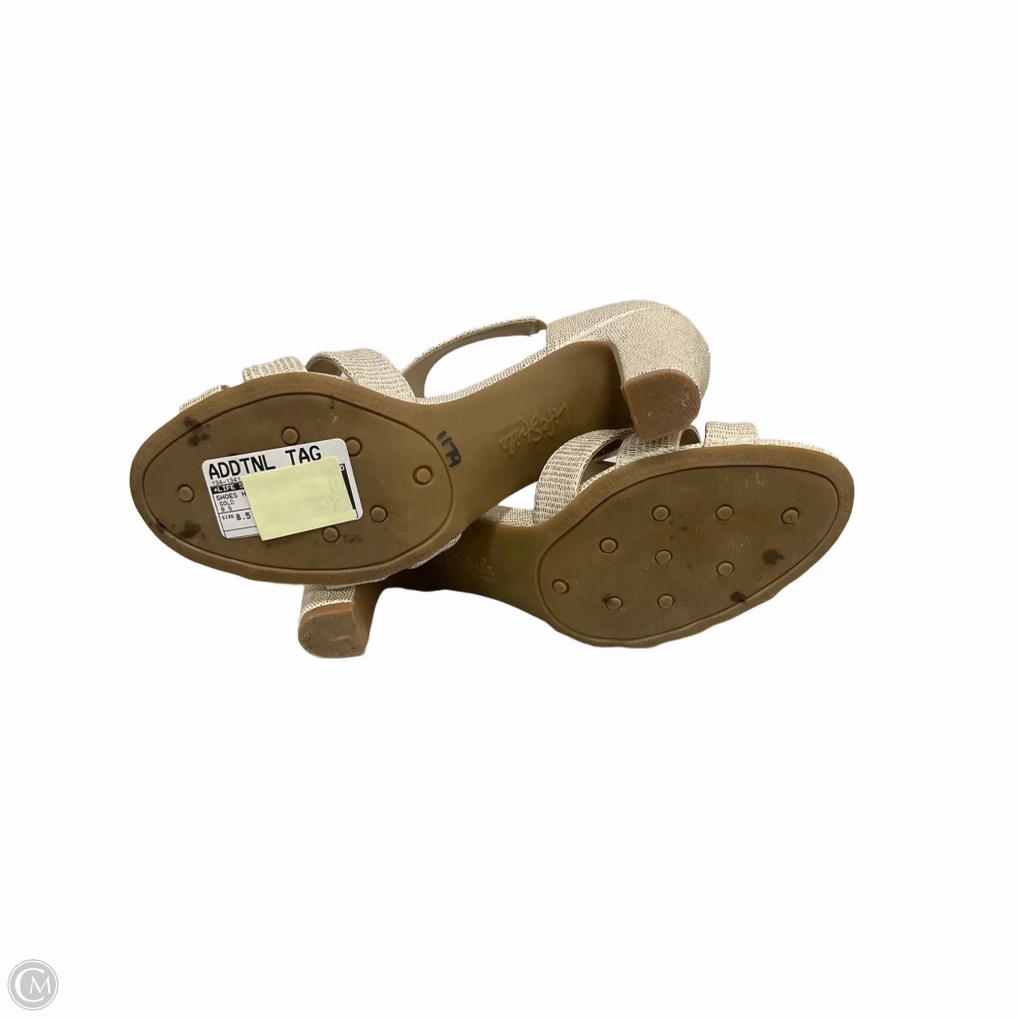 Shoes Heels Block By Life Stride In Gold, Size: 8.5