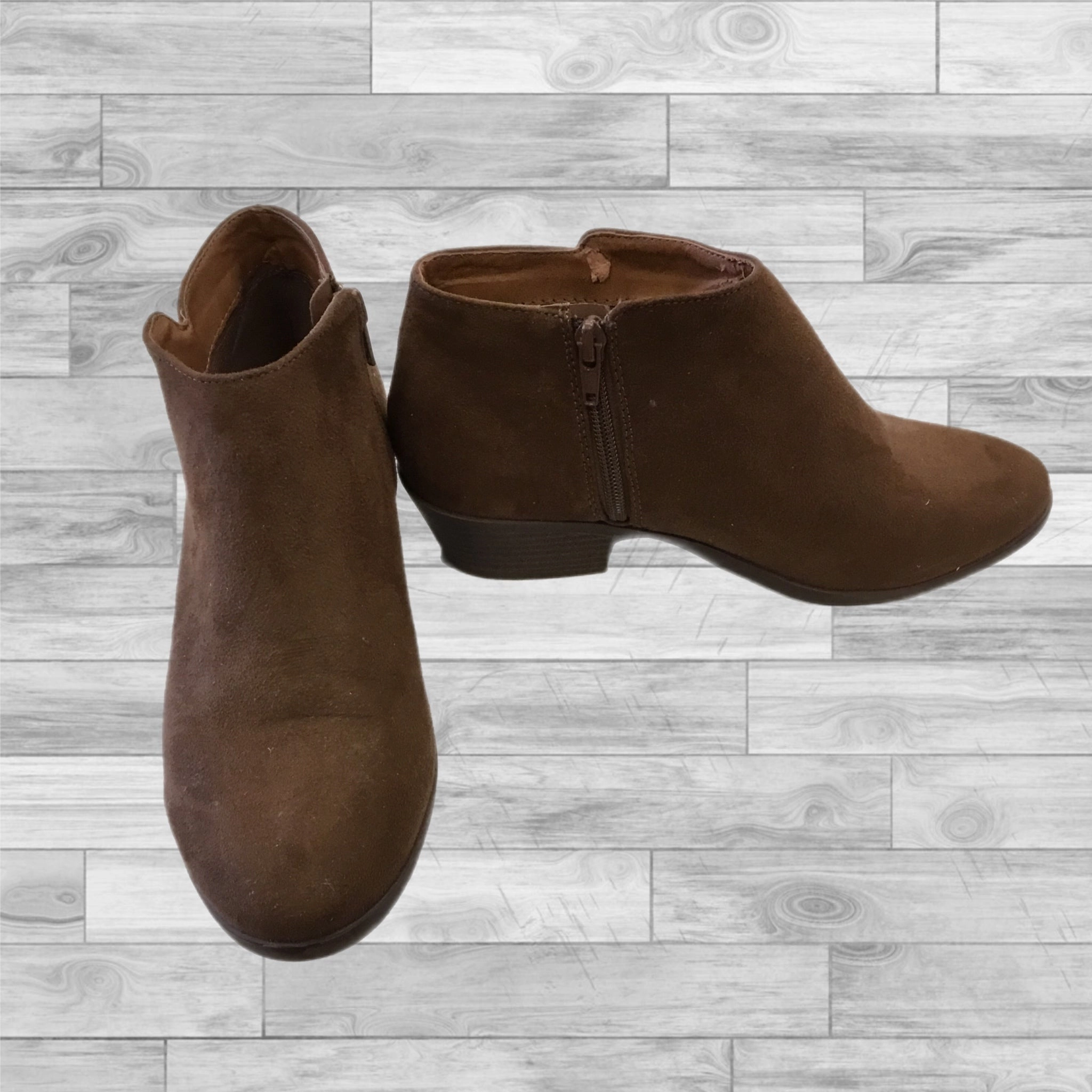 Shoes Heels Block By Soda In Brown, Size: 7.5