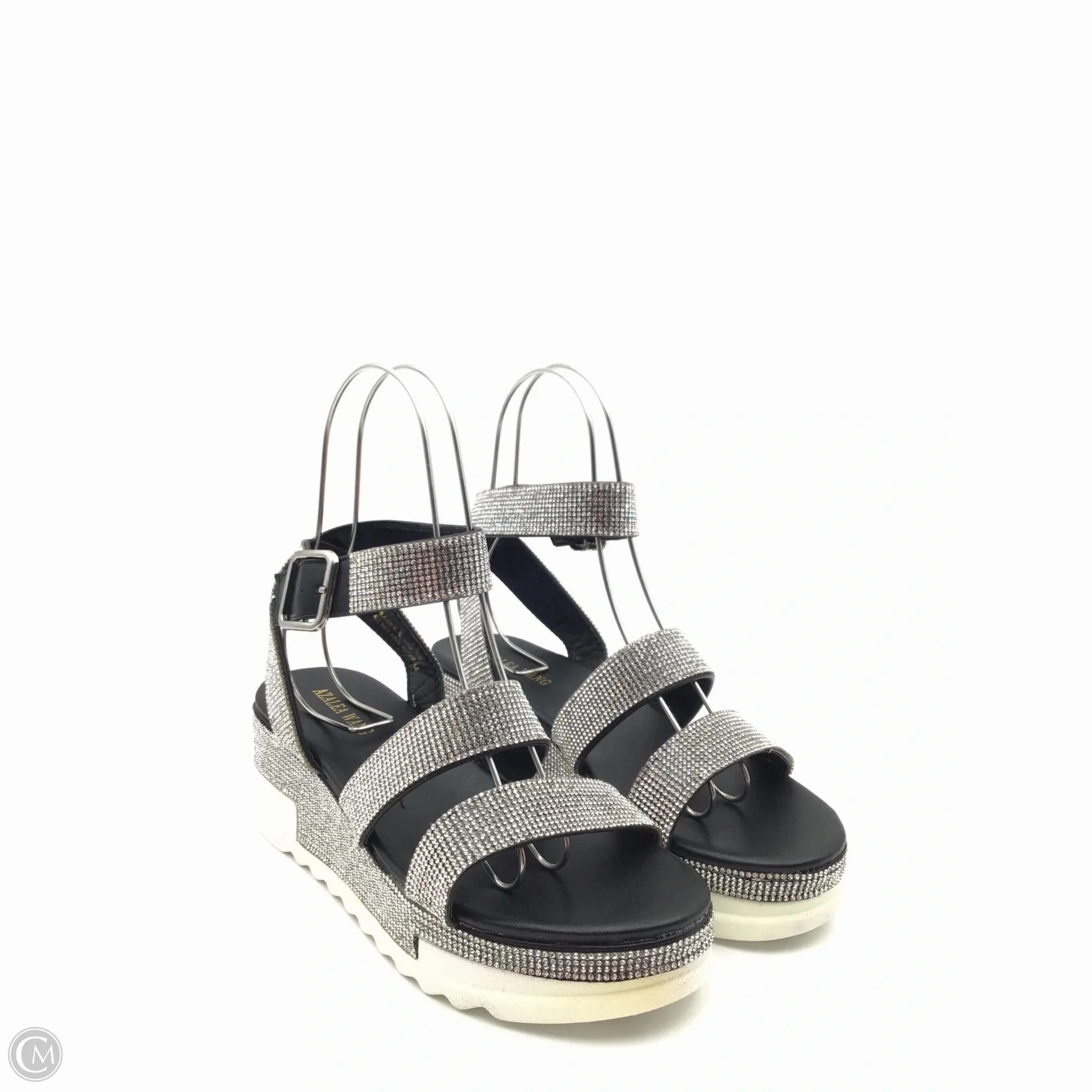 Shoes Heels Platform By Clothes Mentor In Silver & White, Size: 7