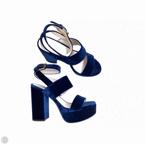 Shoes Heels Platform By Nine West In Blue, Size: 8