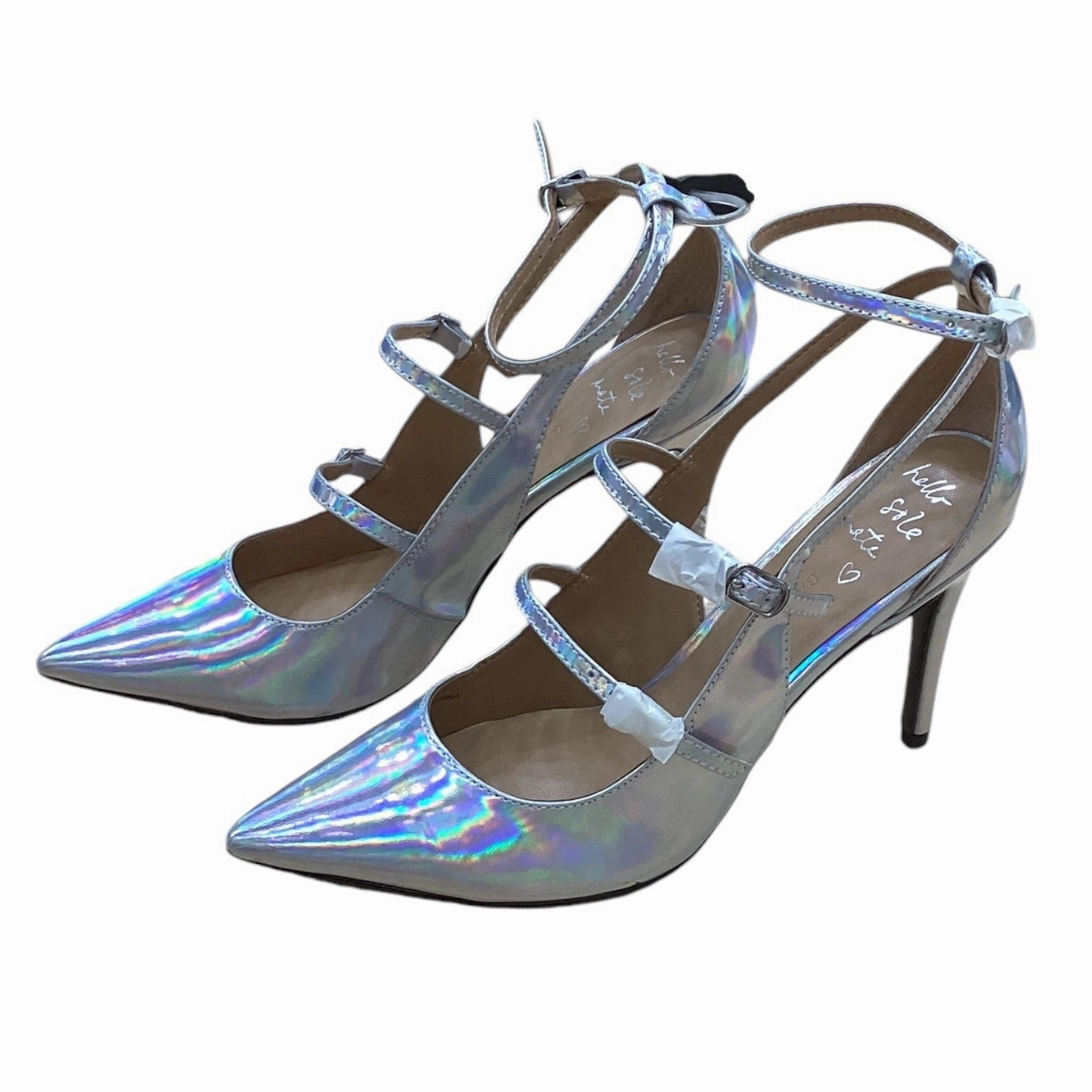 Shoes Heels Stiletto By Banana Republic In Silver, Size: 7.5