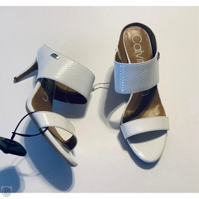 Shoes Heels Stiletto By Calvin Klein In White, Size: 9.5