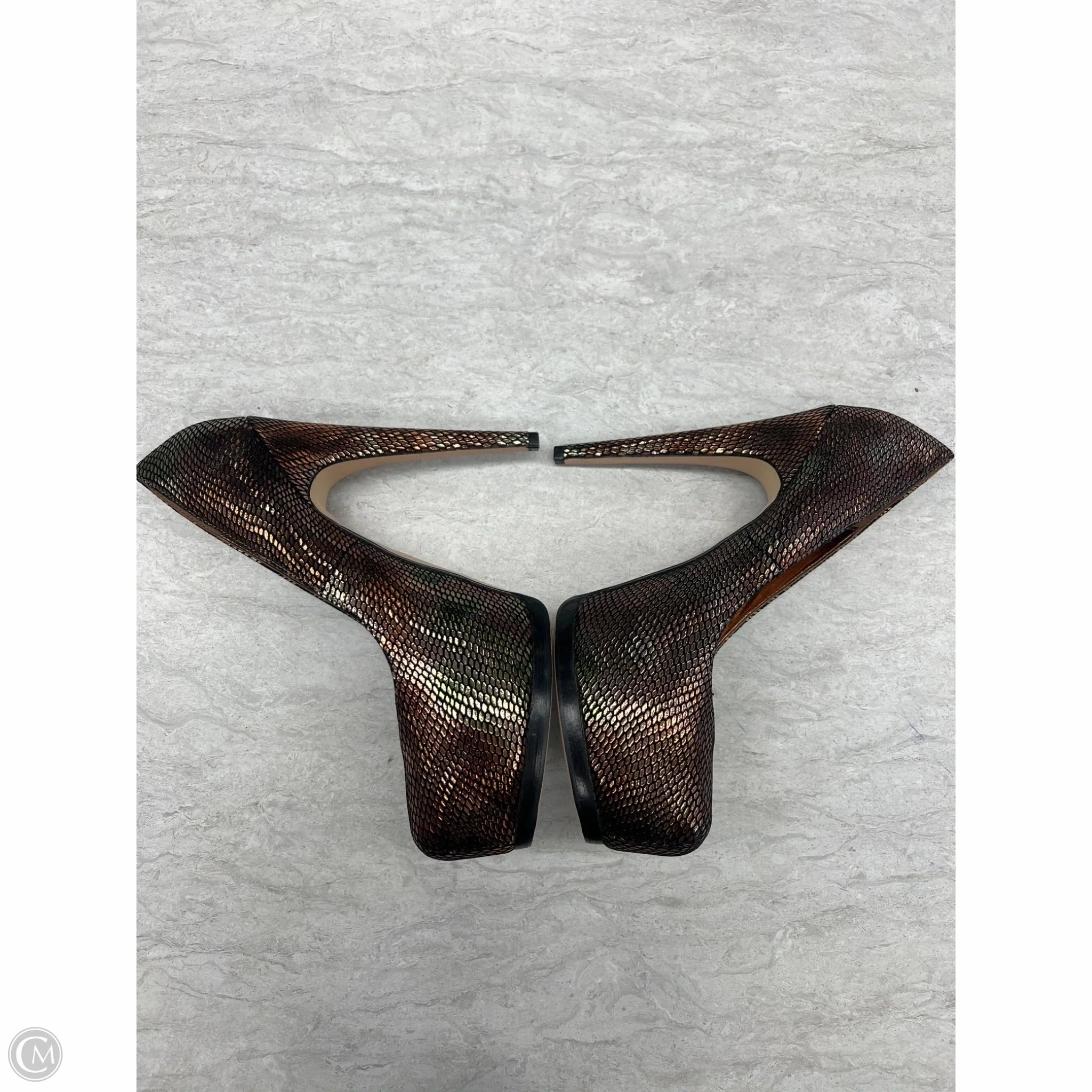 Shoes Heels Stiletto By Clothes Mentor In Bronze, Size: 10