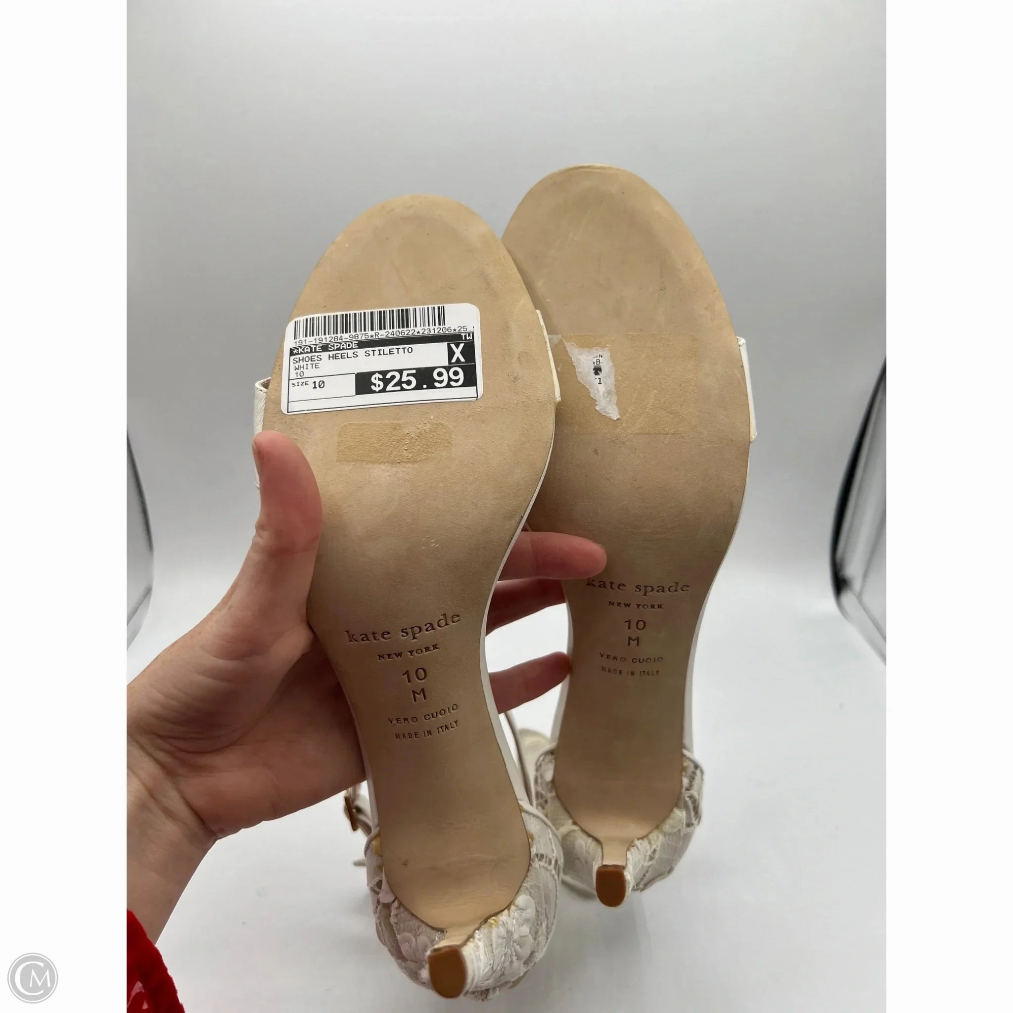 Shoes Heels Stiletto By Kate Spade In White, Size: 10