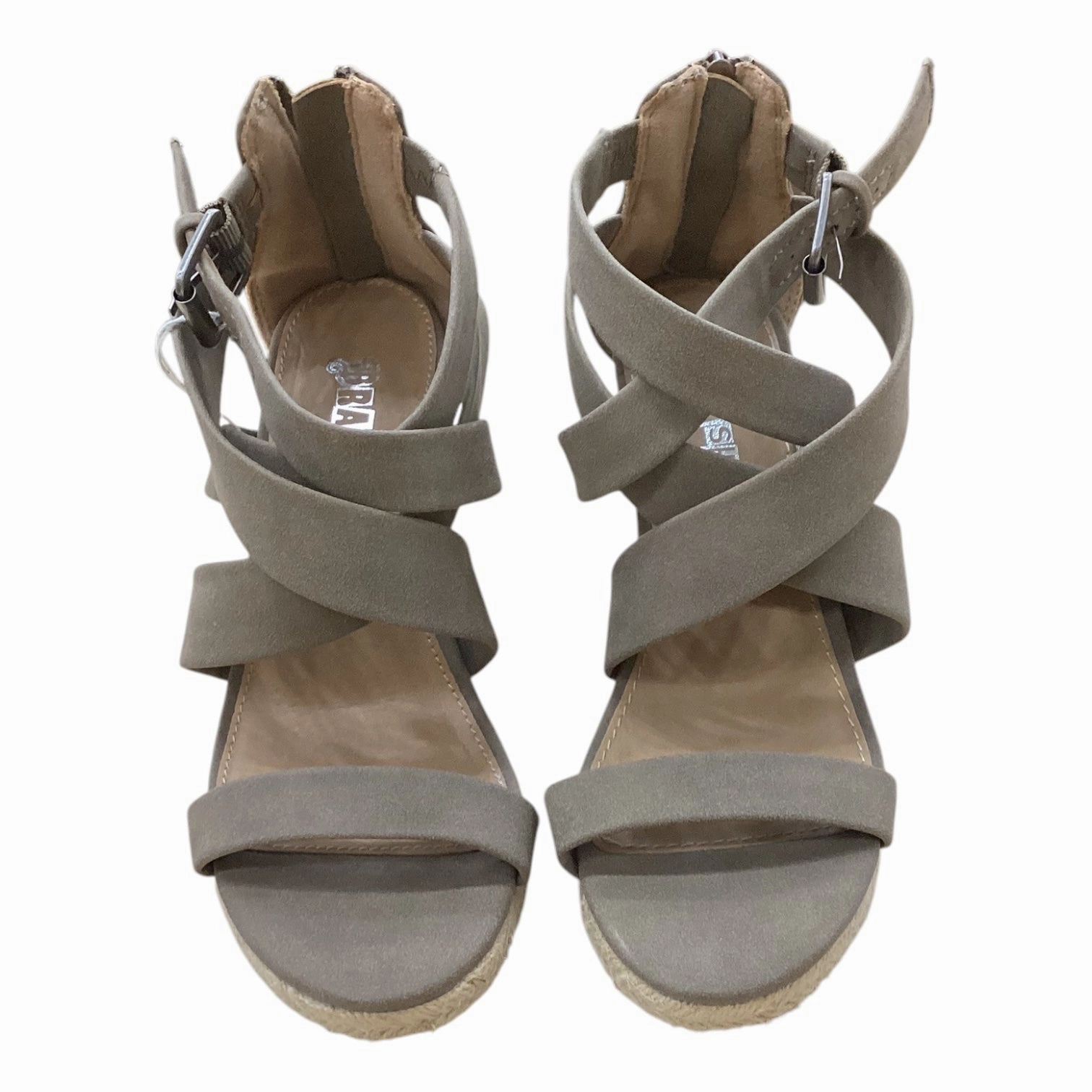 Shoes Heels Wedge By Brash In Beige, Size: 6
