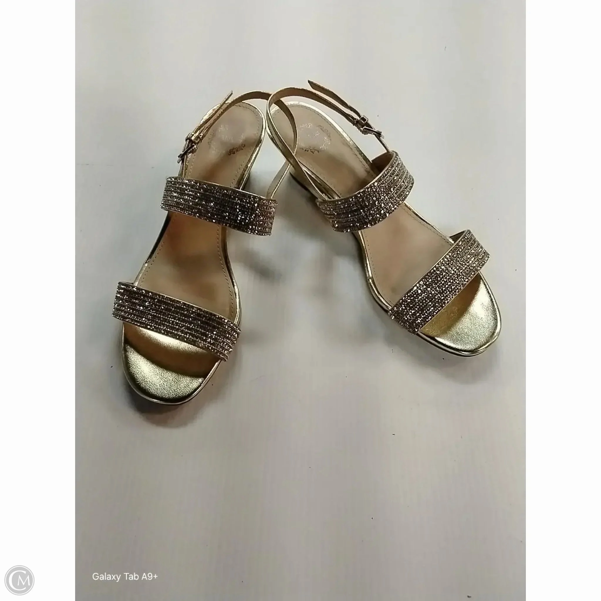 Shoes Heels Wedge By Clothes Mentor In Gold, Size: 8