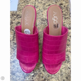 Shoes Heels Wedge By Clothes Mentor In Pink, Size: 7.5