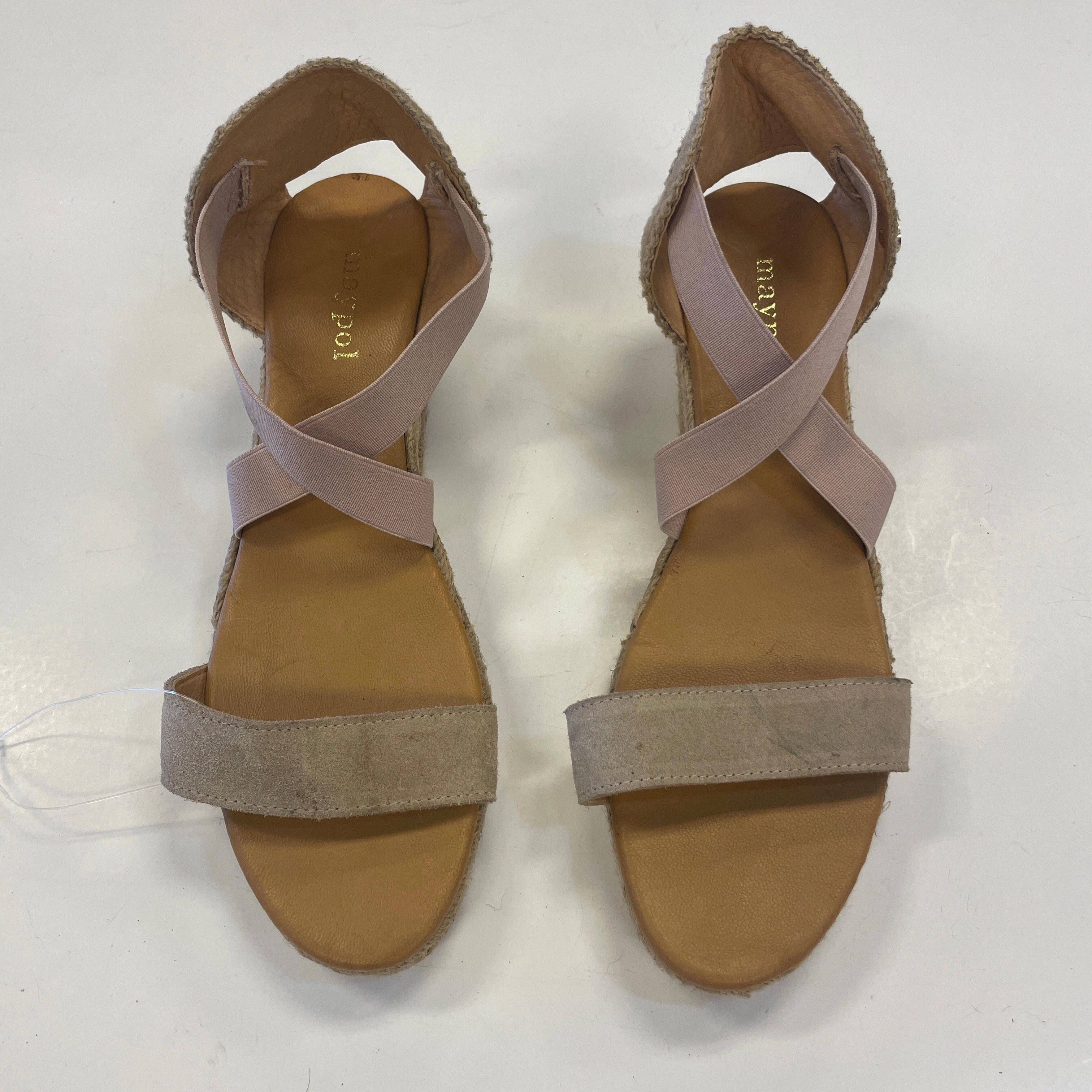 Shoes Heels Wedge By Clothes Mentor In Tan, Size: 9.5