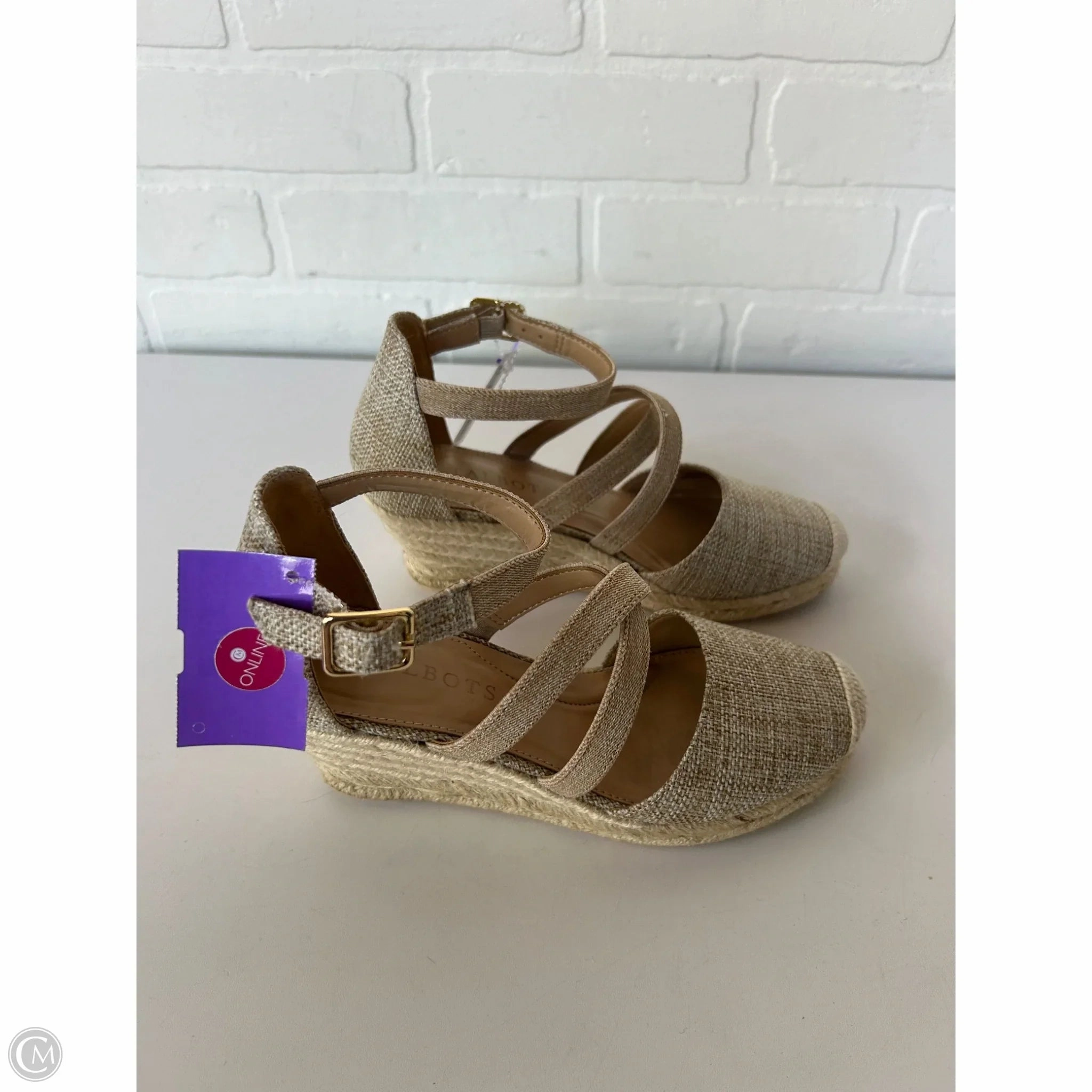 Shoes Heels Wedge By Talbots In Tan, Size: 5