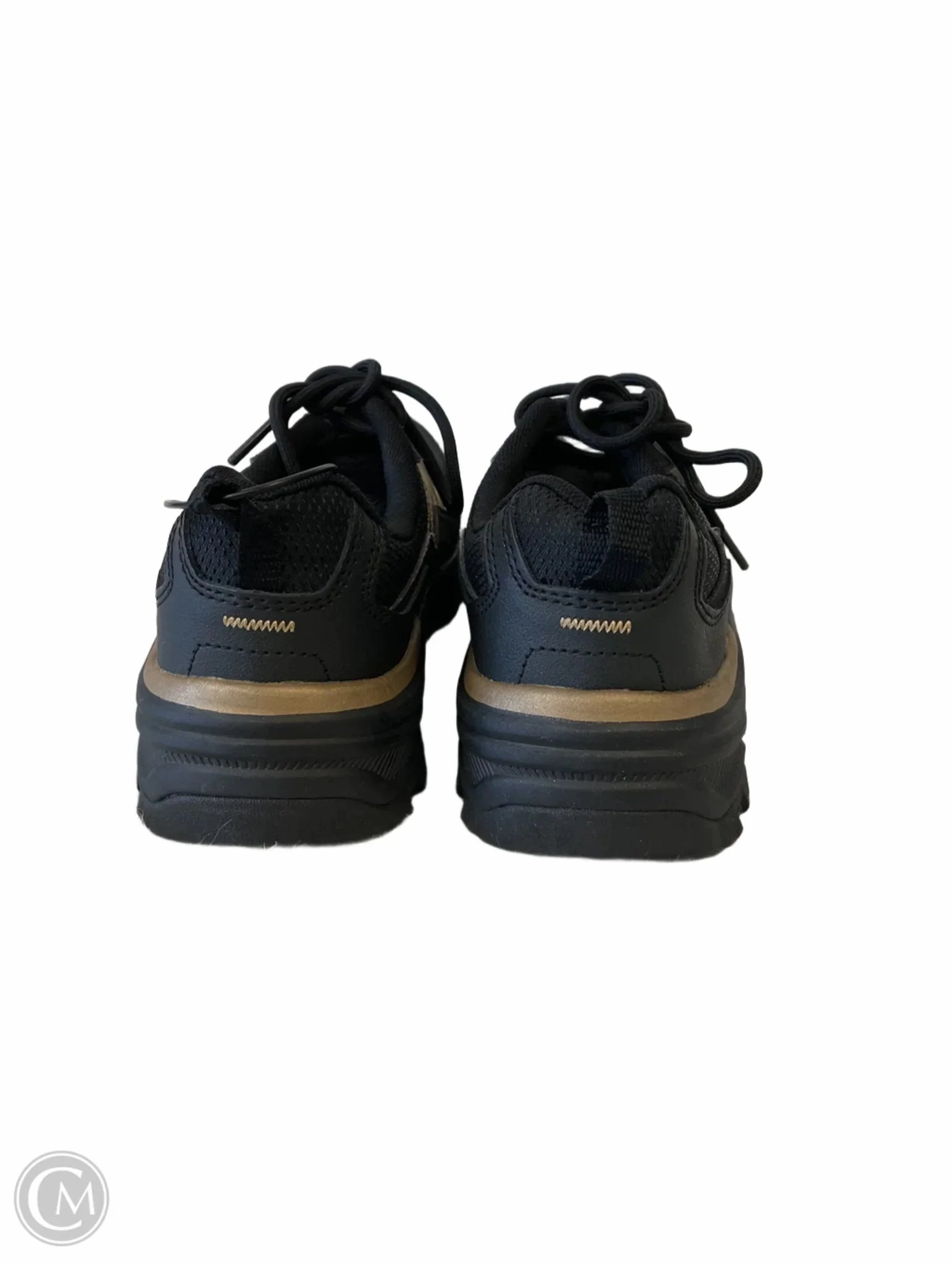 Shoes Sneakers By Skechers In Black & Gold, Size: 6