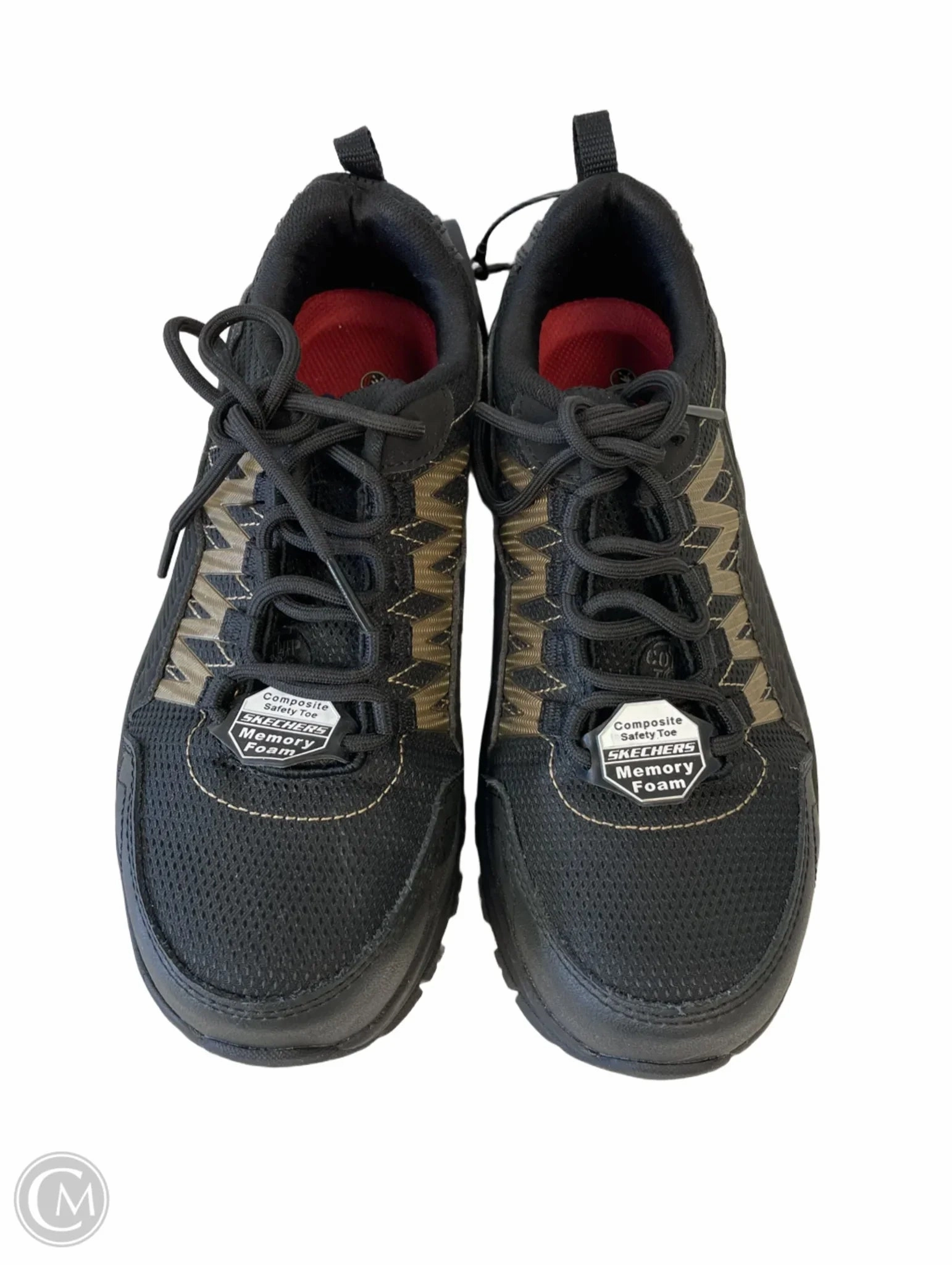 Shoes Sneakers By Skechers In Black & Gold, Size: 6