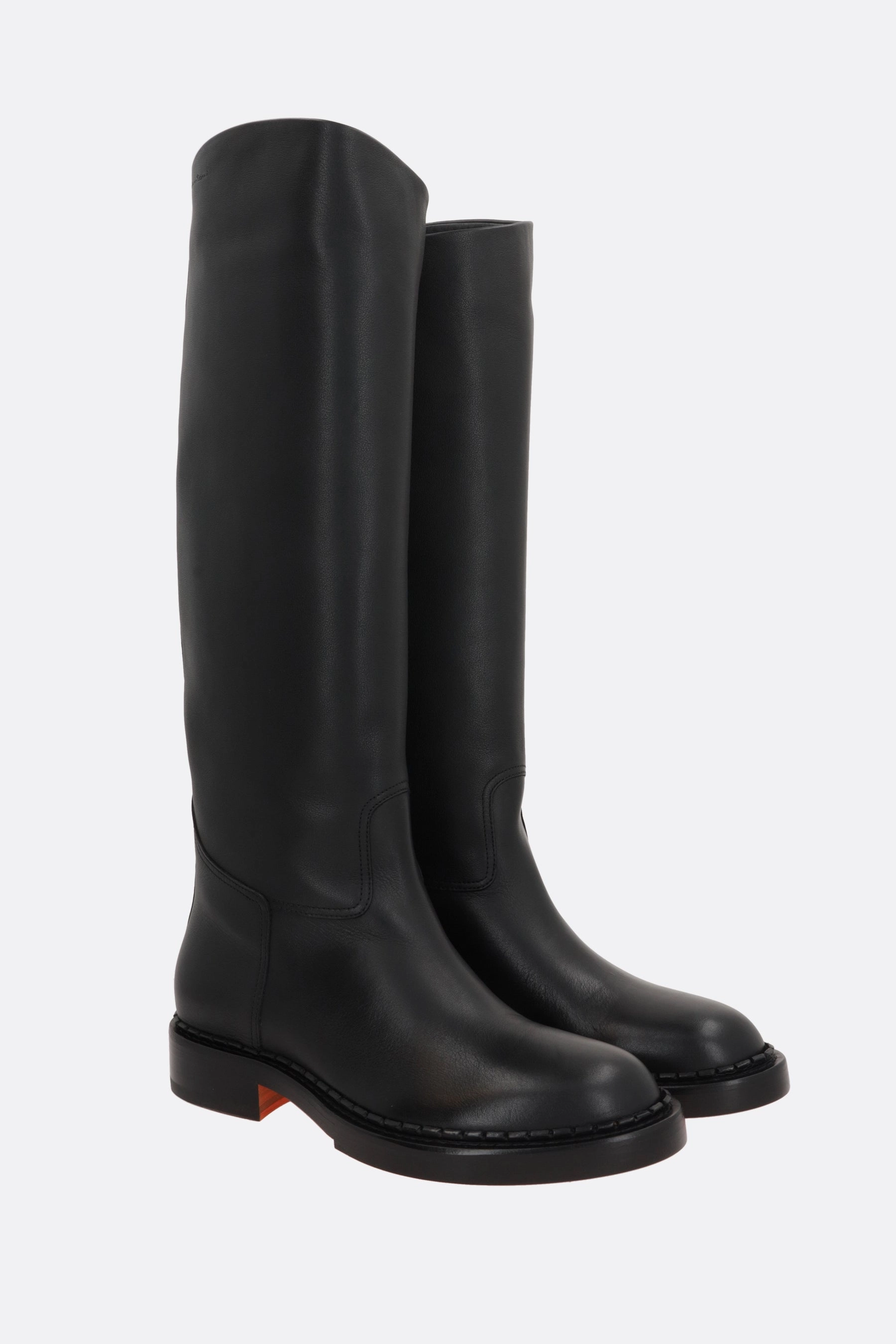 smooth leather boots
