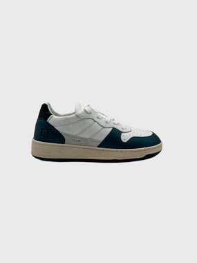 Sneakers Court 2.0 Laminated White Blue In Pelle